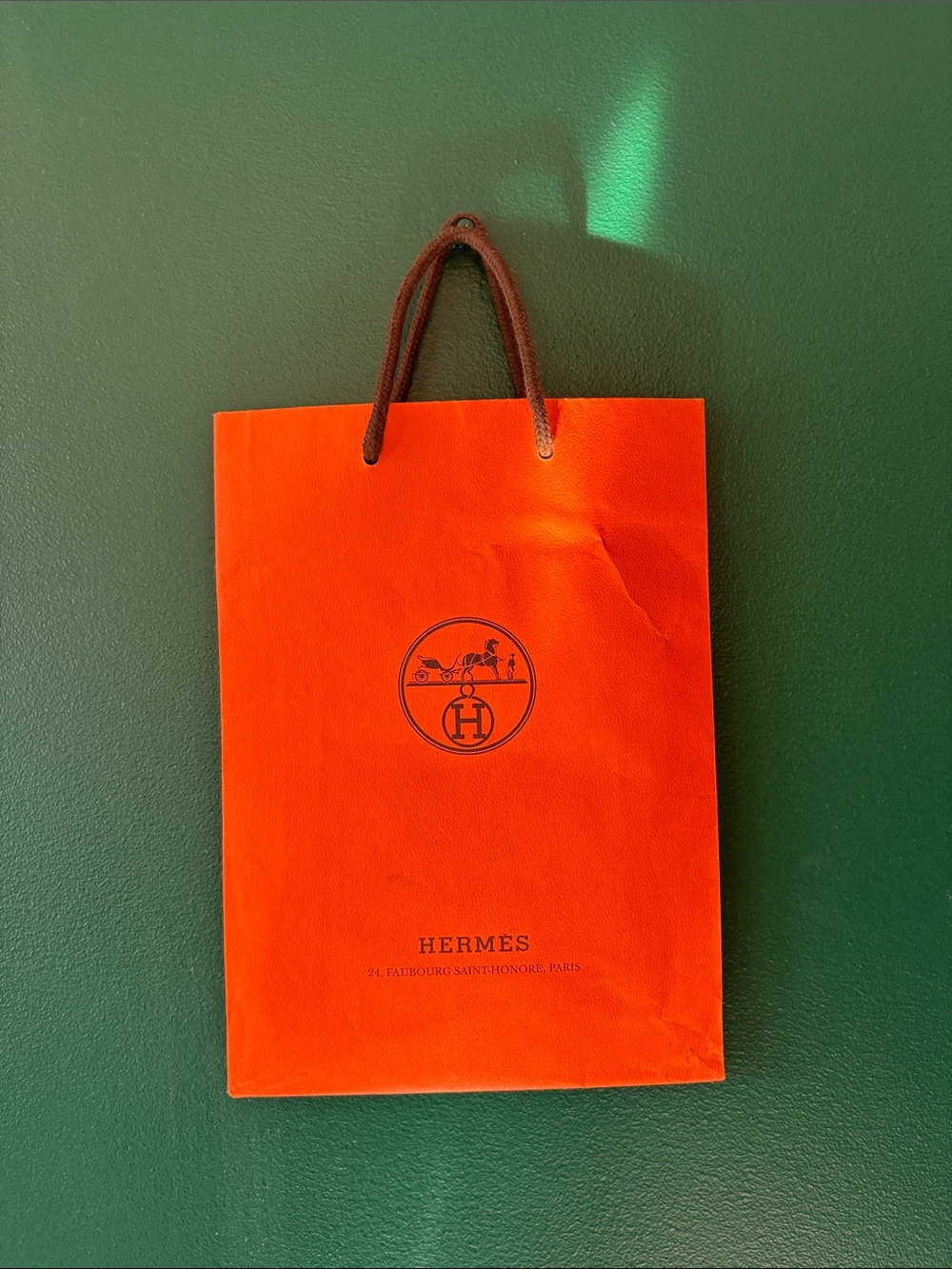 Hermes Orange Paper Shopping Bag
